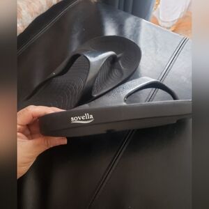 Sovella Women's PF Black Slide Thong Sandals